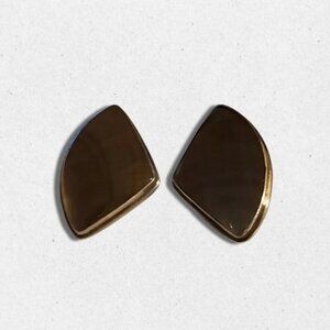 Sajen Mother of Pearl Earrings Clip-On Style 925 Sterling Silver/Brown Women's